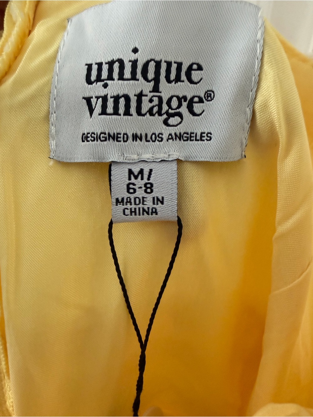 Unique Vintage Barbie yellow & white suburban shopper fit and flare dress - Picture 5 of 7